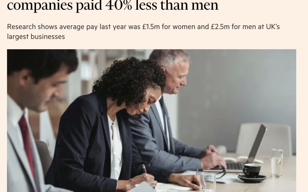 Female board members at FTSE 100 companies paid 40% less than men